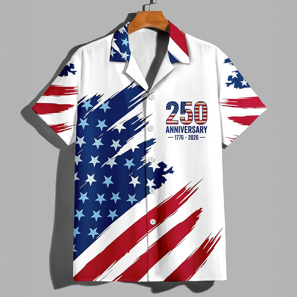 Personalized Patriotic Hawaii Shirt American Flag 4th of July Gift
