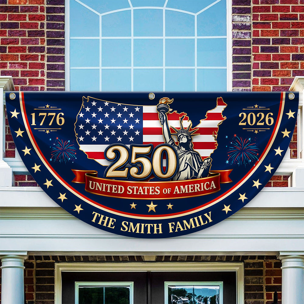 Personalized Family Name Flag Custom 4th of July Gift