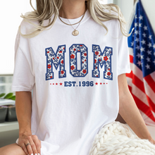 Load image into Gallery viewer, Personalized Floral Family Established Year T-Shirt for Mom &amp; Dad
