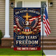 Load image into Gallery viewer, Personalized Garden Flag One Nation Under God Custom Family Name
