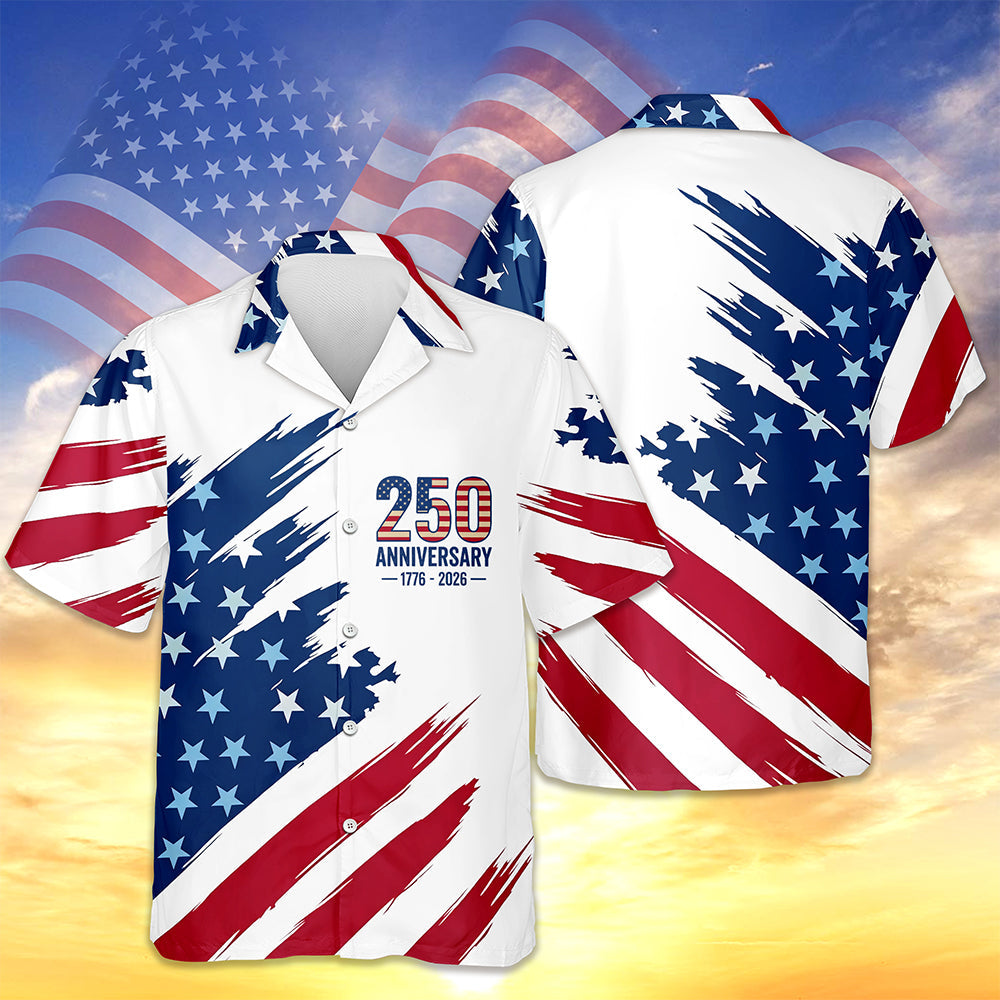 Personalized Patriotic Hawaii Shirt American Flag 4th of July Gift