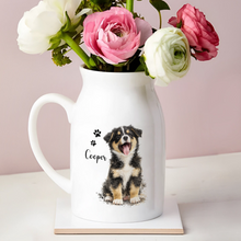 Load image into Gallery viewer, Personalized Pet Watercolor Ceramic Flower Vase Gift for Dog/Cat Lovers
