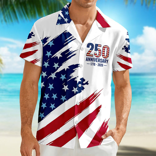 Personalized Patriotic Hawaii Shirt American Flag 4th of July Gift