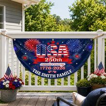 Load image into Gallery viewer, Personalized USA 250th Anniversary Fan Flag Custom Gift
