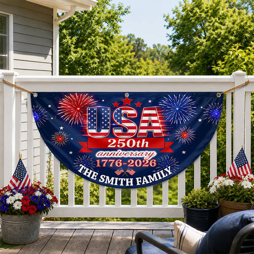 Personalized USA 250th Anniversary Fan Flag Custom Gift