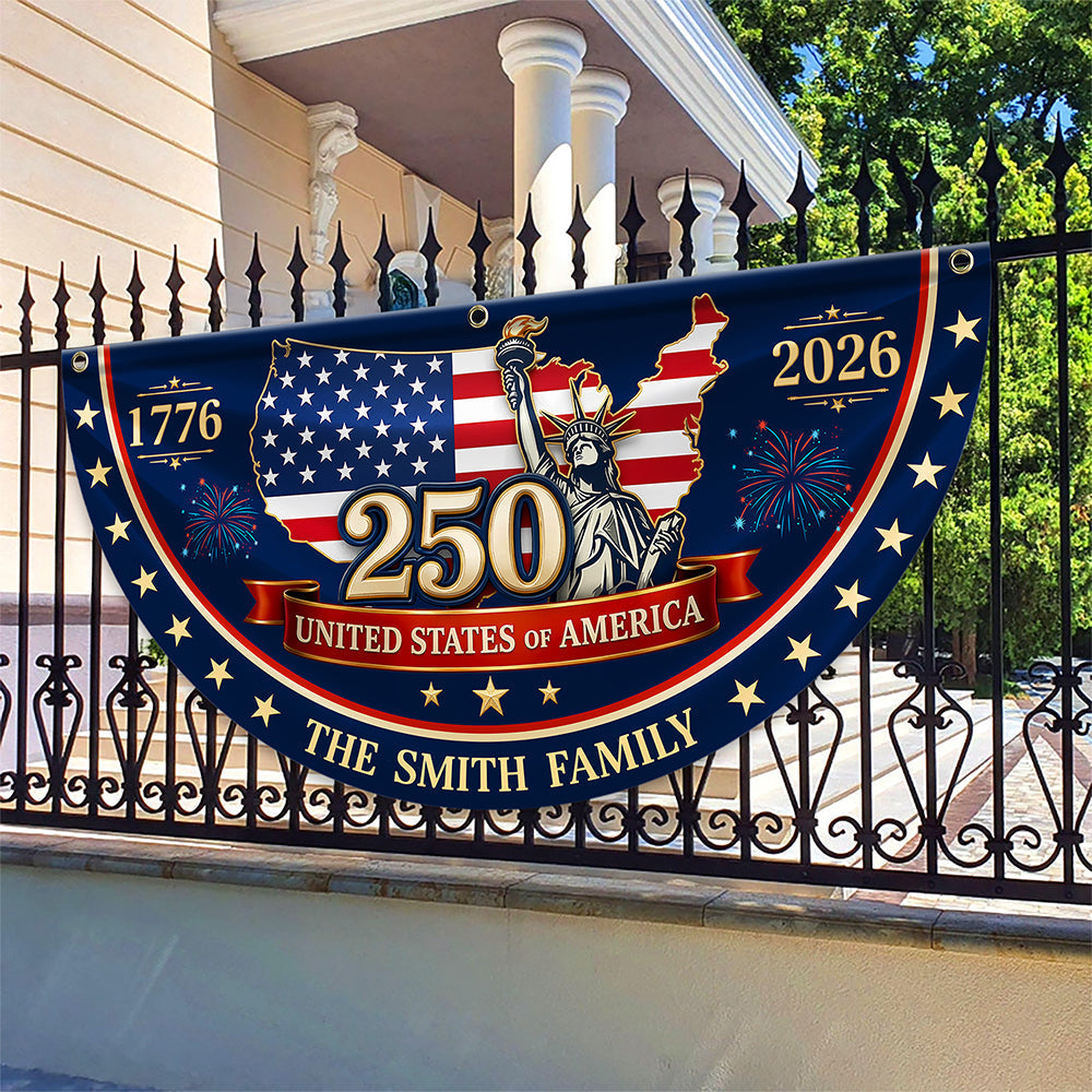 Personalized Family Name Flag Custom 4th of July Gift