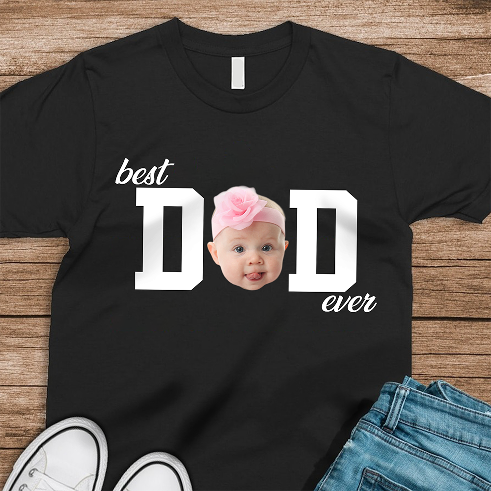 Personalized Dark Shirt Custom Photo Best Dad or Mom Gift