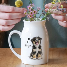 Load image into Gallery viewer, Personalized Pet Watercolor Ceramic Flower Vase Gift for Dog/Cat Lovers
