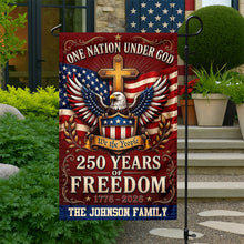 Load image into Gallery viewer, Personalized Garden Flag One Nation Under God Custom Family Name
