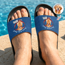 Load image into Gallery viewer, Personalized Dog Photo Memorial Slide Sandals Gift for Dog Dad
