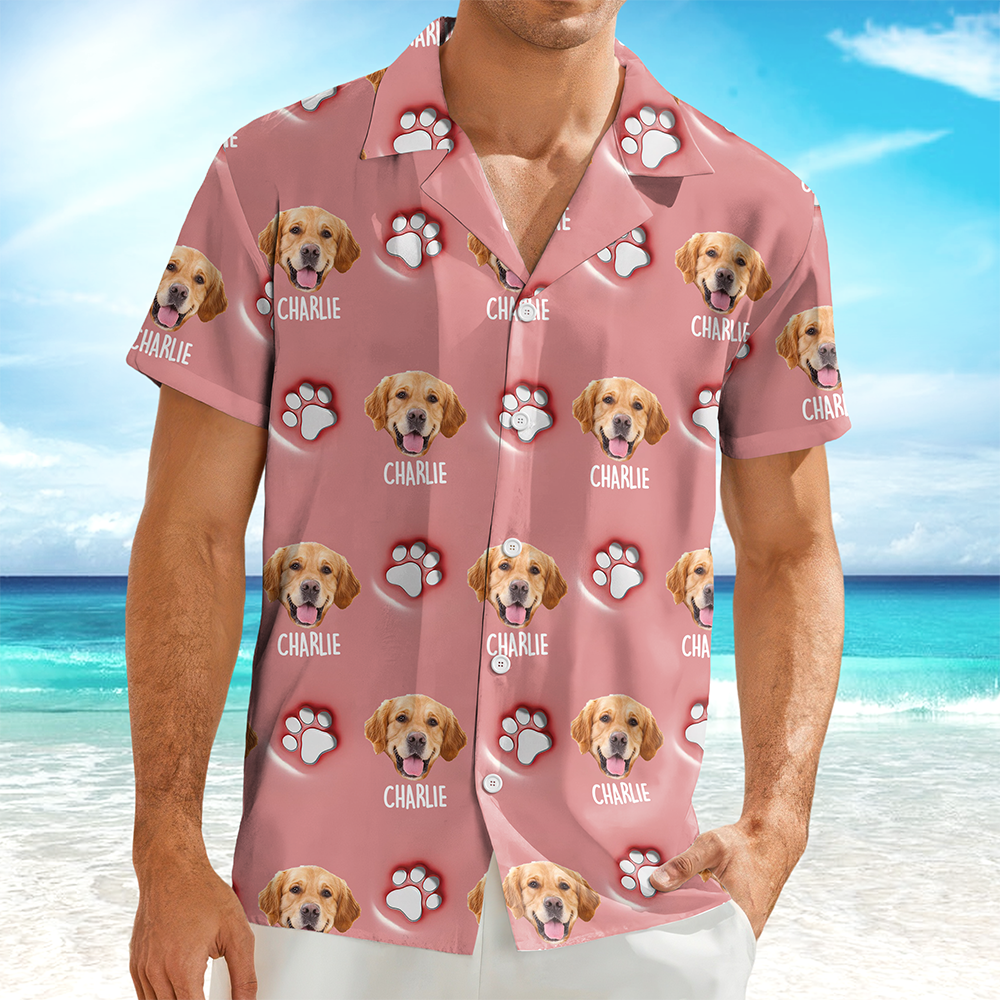 Personalized Dog Face Hawaiian Shirt Custom Dog Photo Gift