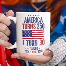 Load image into Gallery viewer, Personalized 250th Anniversary USA Mug Custom Name Gift
