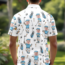 Load image into Gallery viewer, Personalized Photo Golf Polo Shirt Custom Gift for Dad

