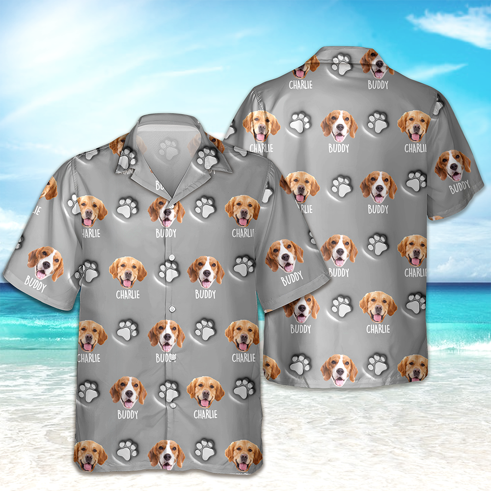 Personalized Dog Face Hawaiian Shirt Custom Dog Photo Gift