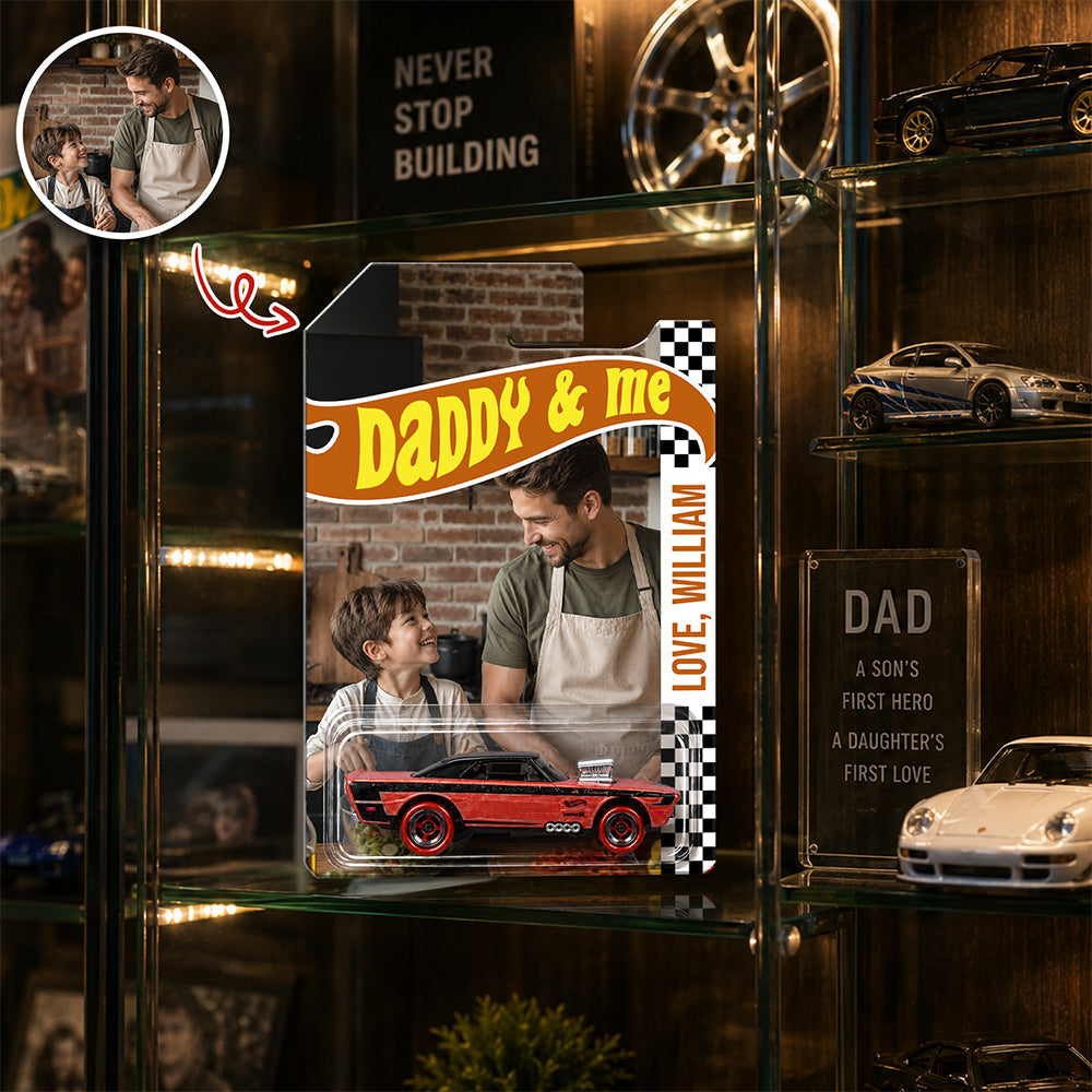 Personalized Hot Wheels Packaging Photo Keepsake Gift for Dad