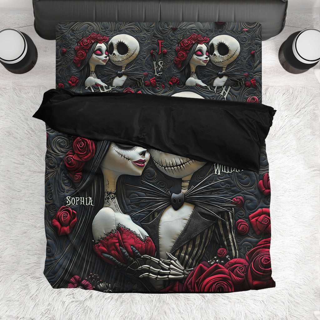Personalized Nightmare Bedding Set Custom Name Romantic Gift for Couples