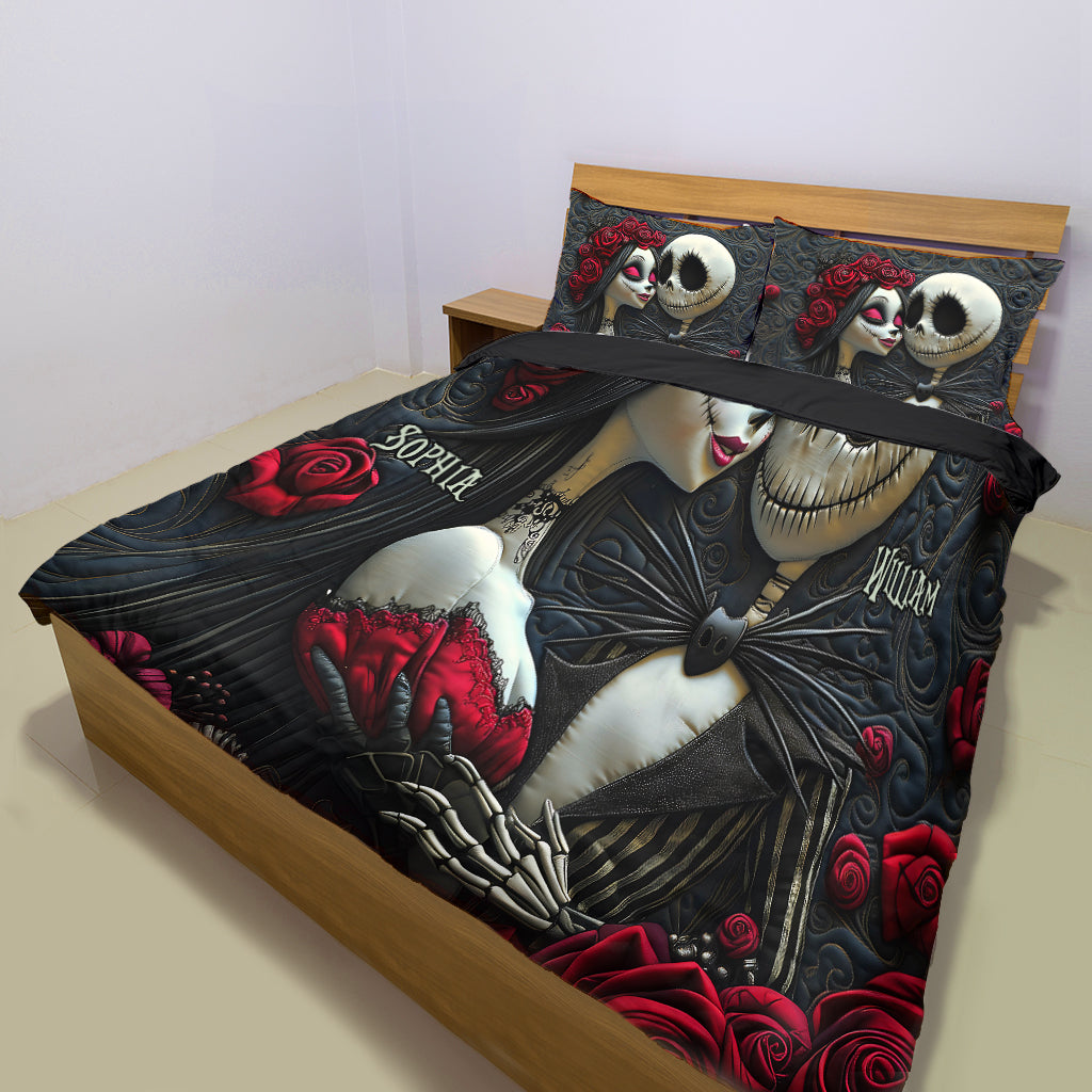 Personalized Nightmare Bedding Set Custom Name Romantic Gift for Couples