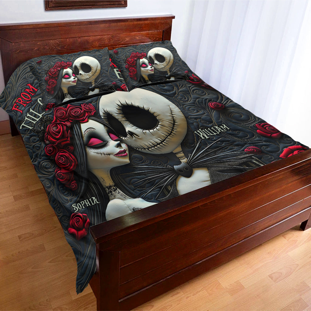 Personalized Nightmare Bedding Set Custom Name Romantic Gift for Couples