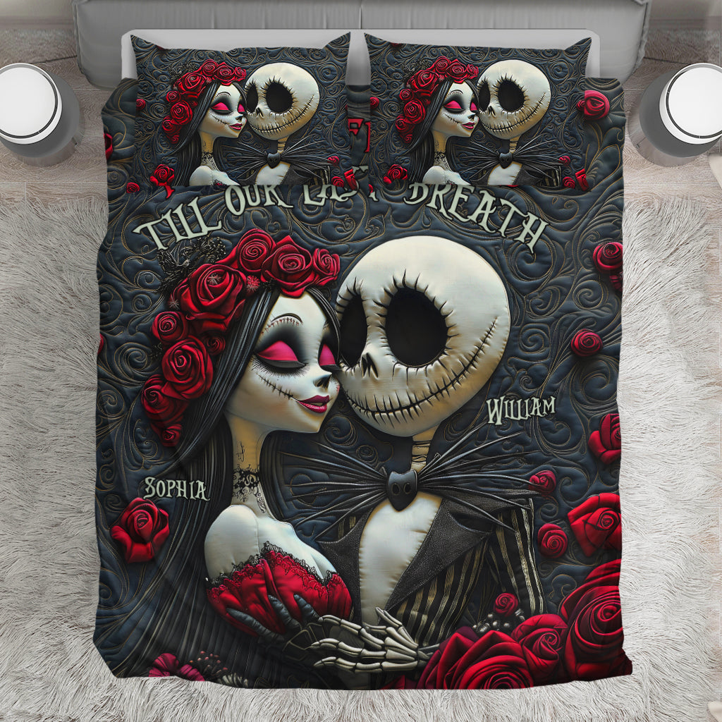 Personalized Nightmare Bedding Set Custom Name Romantic Gift for Couples