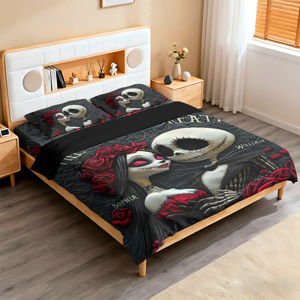 Personalized Nightmare Bedding Set Custom Name Romantic Gift for Couples