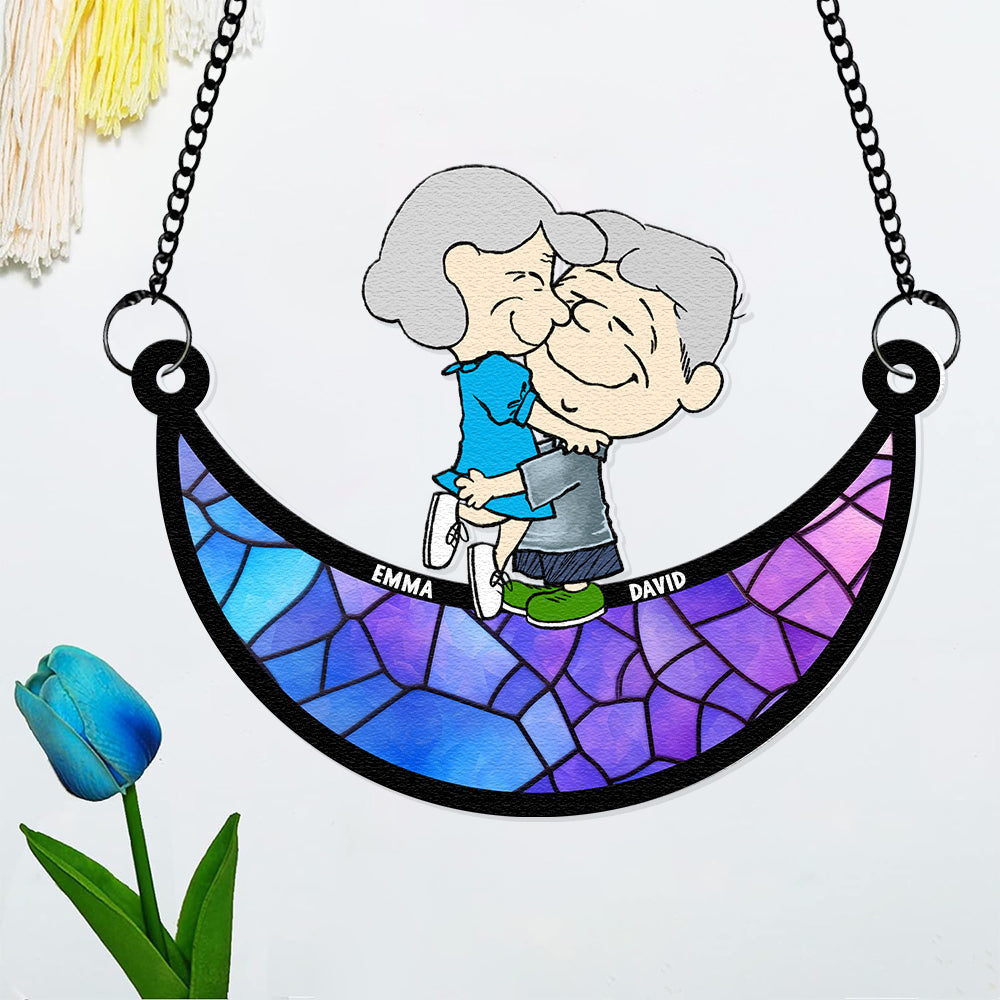 Personalized Window Hanging Suncatcher Ornament Gift for Couple