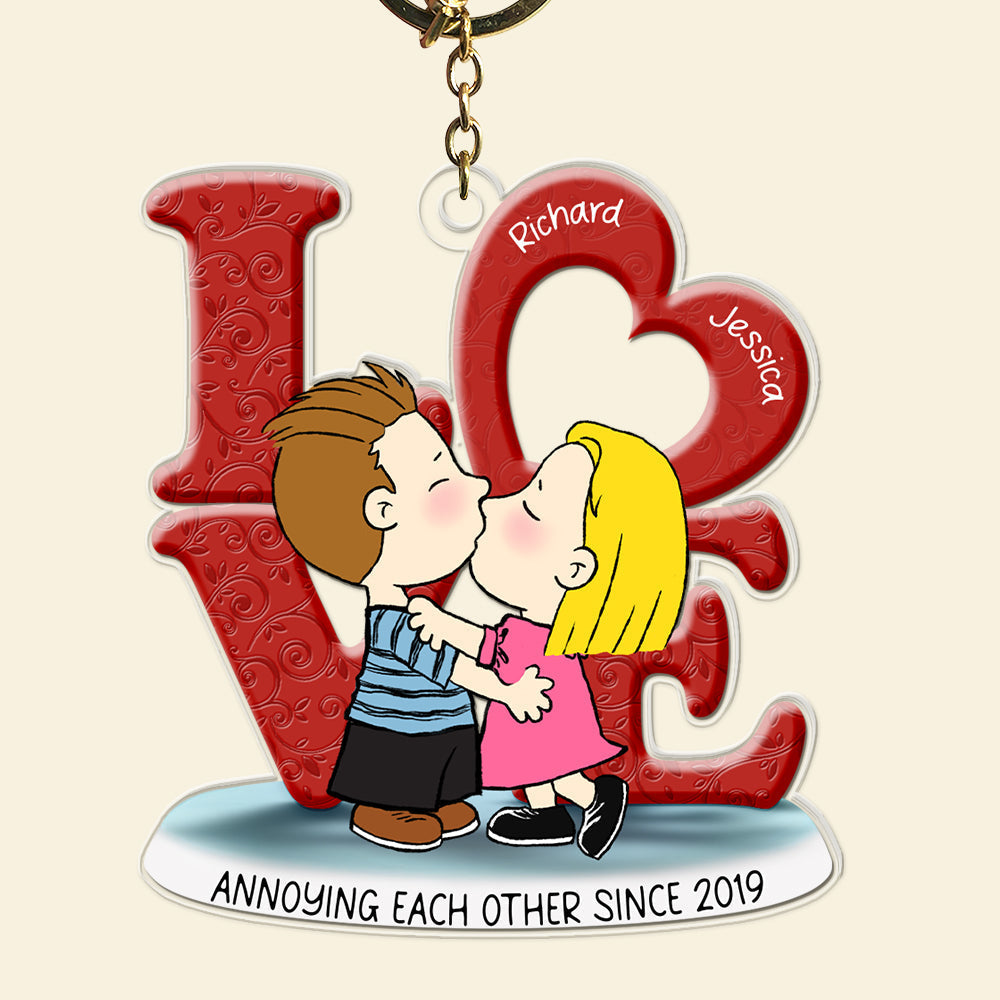 Personalized Acrylic Keychain Love Gift for Couple | GradoCreations