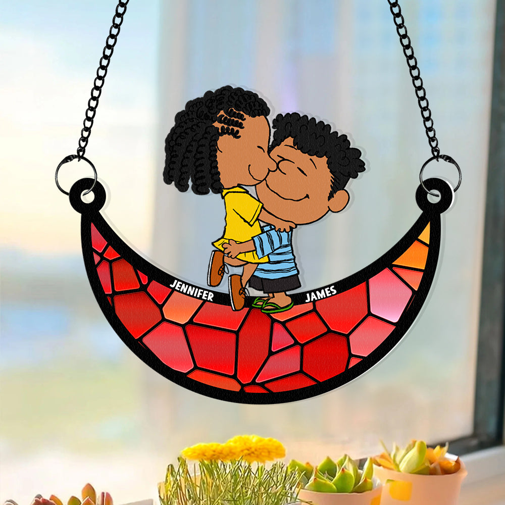 Personalized Window Hanging Suncatcher Ornament Gift for Couple