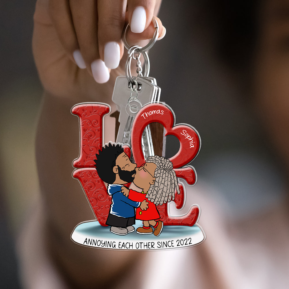 Personalized Acrylic Keychain Love Gift for Couple | GradoCreations