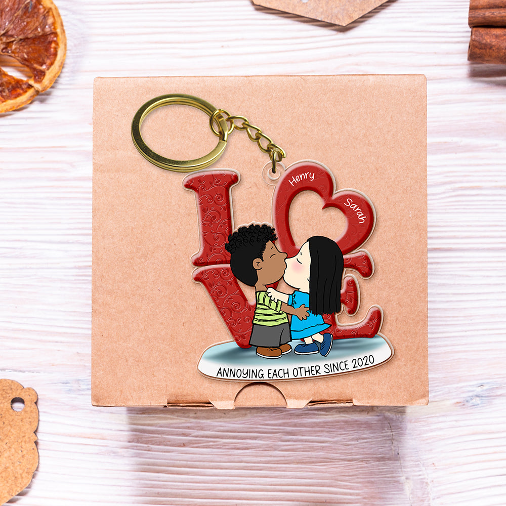 Personalized Acrylic Keychain Love Gift for Couple | GradoCreations