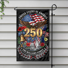 Load image into Gallery viewer, Personalized USA Statue of Liberty Garden Flag Custom Family Name 4th of July Gift
