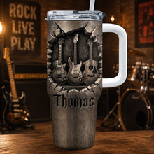 Load image into Gallery viewer, Personalized 40oz Guitar Tumbler Custom Name Gift for Musicians
