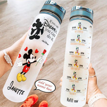 Load image into Gallery viewer, Personalized Mickey Mouse Water Tracker Bottle with Custom Name Gift for Kids
