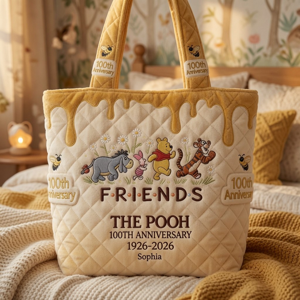 Personalized Quilted Tote Bag 100th Anniversary Gift for Movie Fans