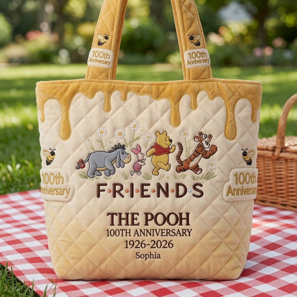 Personalized Quilted Tote Bag 100th Anniversary Gift for Movie Fans