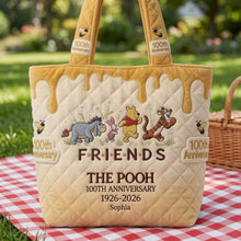 Load image into Gallery viewer, Personalized Quilted Tote Bag 100th Anniversary Gift for Movie Fans
