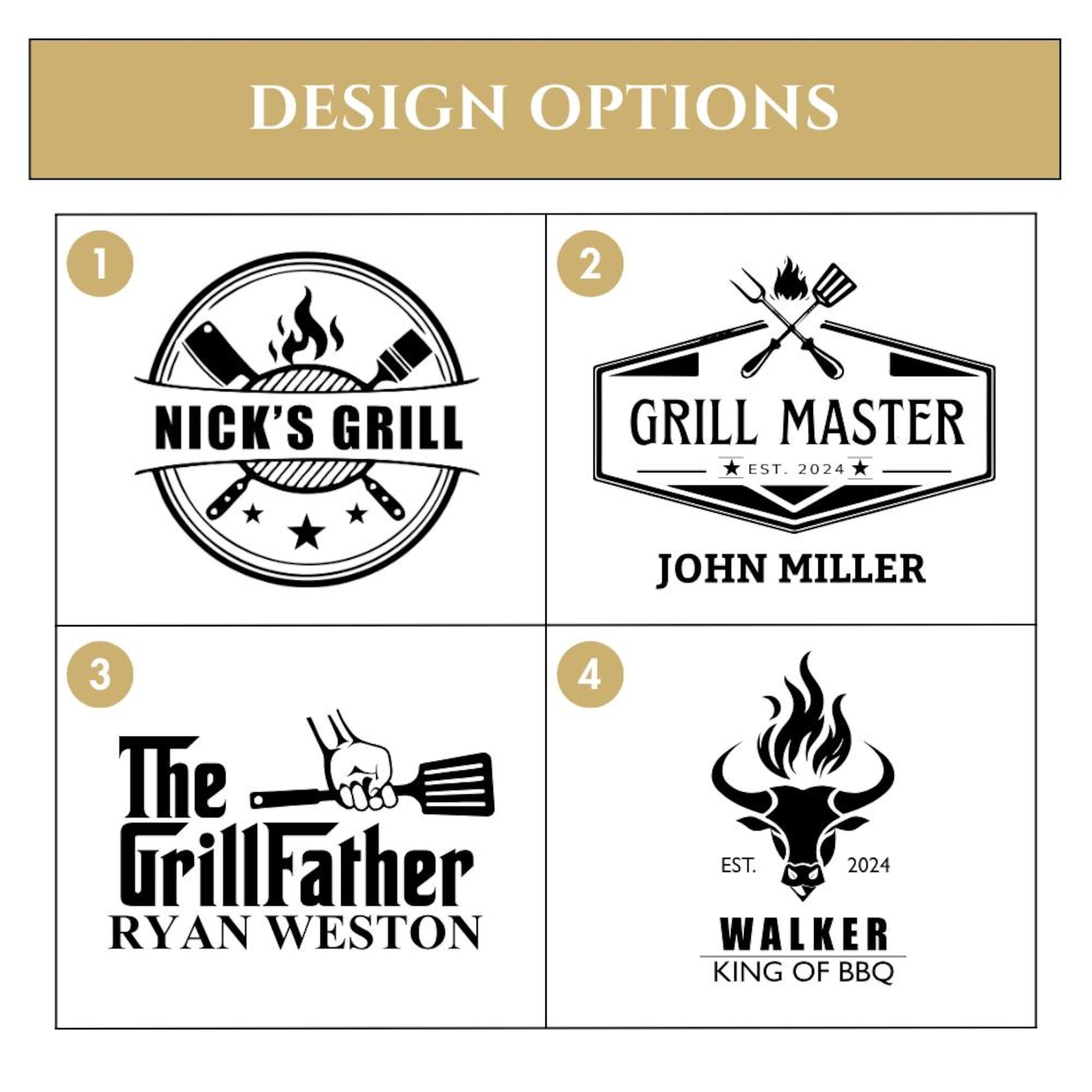Personalized Engraved BBQ Cutting Board Custom Gift for Dad