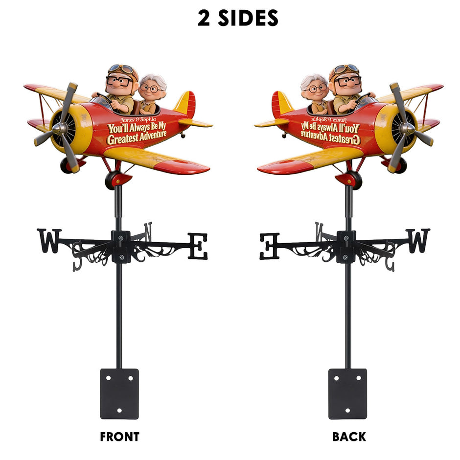 Personalized Weather Vane with Custom Airplane Design for Family Gift