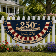 Load image into Gallery viewer, Personalized 250th Anniversary American Flag Custom Family Name Decor
