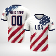 Load image into Gallery viewer, Personalized USA Flag Soccer Jersey Custom Name Number Gift for Sports Fans
