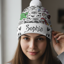 Load image into Gallery viewer, Personalized Nightmare Beanie Hat for Kids &amp; Adults – Custom Name Gift for Christmas

