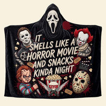 Load image into Gallery viewer, Personalized Hooded Blanket for Horror Lovers - Unique Halloween Gift
